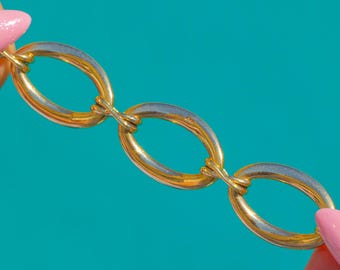 Chunky Vintage 9ct Gold Modernist Bracelet