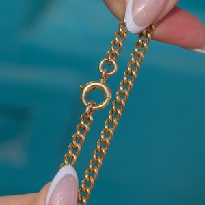 20&quot; Antique 9ct Gold Curb Link Chain with Bolt Ring Clasp