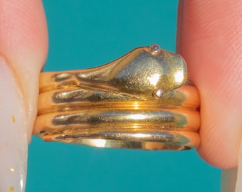 Victorian 18ct Gold Snake Ring c.1874