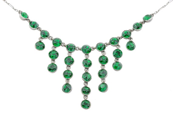 Antique Silver Paste Necklace, 18.5"