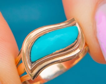 RARE Georgian 12ct Gold Turquoise "Eye" Ring c.1825
