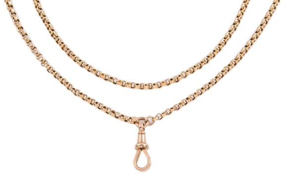 Victorian Gold Belcher Long Guard Chain, 61" (22.3
