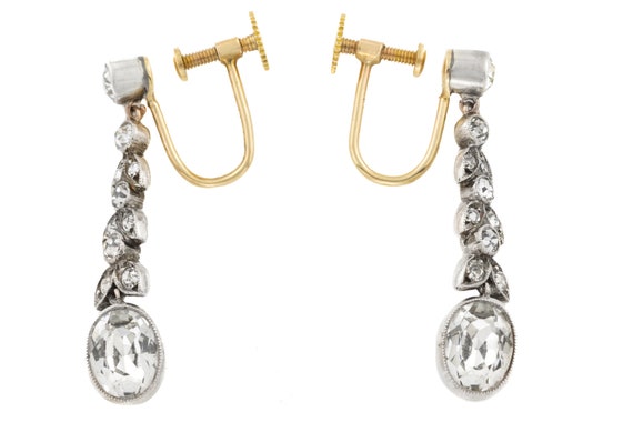 Edwardian Gold Paste Droplet Earrings