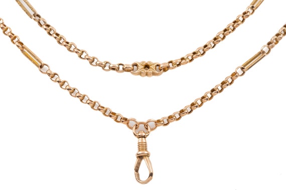 Rare Victorian Gold Fancy Guard Chain, 63" (35g)