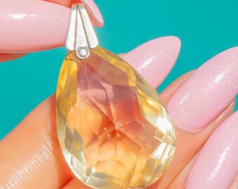 Art Deco 38.50ct Citrine Briolette Pendant