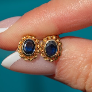 9ct Gold Sapphire Stud Earrings, 0.44ct