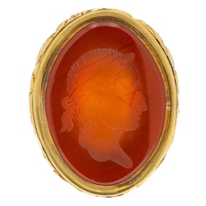 Antique Carnelian Wax Seal Fob Pendant