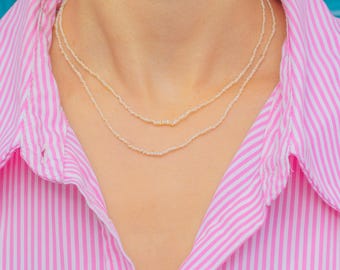 Edwardian 9ct Gold Natural Pearl Double Strand Necklace