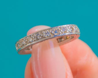 Art Deco Platinum Diamond Eternity Ring, 1.00ct - UK J.5 / US 5