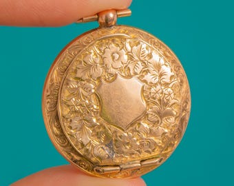 Victoriaans 9kt gouden medaillon met afbeelding