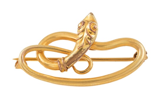 Antique Gold FIX Snake Brooch