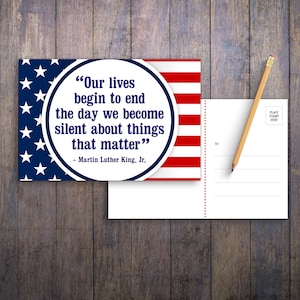 Carte postale de protestation imprimable MLK Things That Matter Quote