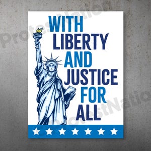 With Liberty and Justice for All PRINTABLE Protest Poster