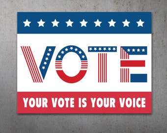 Vote PRINTABLE Protest Poster | Protest Sign