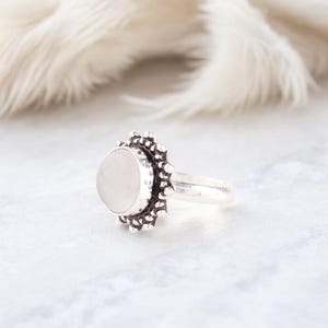 White Selenite Ring 925 Sterling Silver Ring Selenite Genuine Gemstone Fashionable Ring Handmade Silver Jewelry Ring Gift For Girlfriend