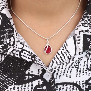 Rubellite Pendant 925 Sterling Silver Pendant, Rubellite Gemstone Pendant Necklace, Unique Pendant, Light Weight Pendant, Gift For Birthday