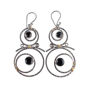 Black Onyx Gemstone Silver Earrings, Drop & Dangle Earrings, 925 Sterling Silver, Elegant Partywear Earrings, Women Earrings, Gift For Her