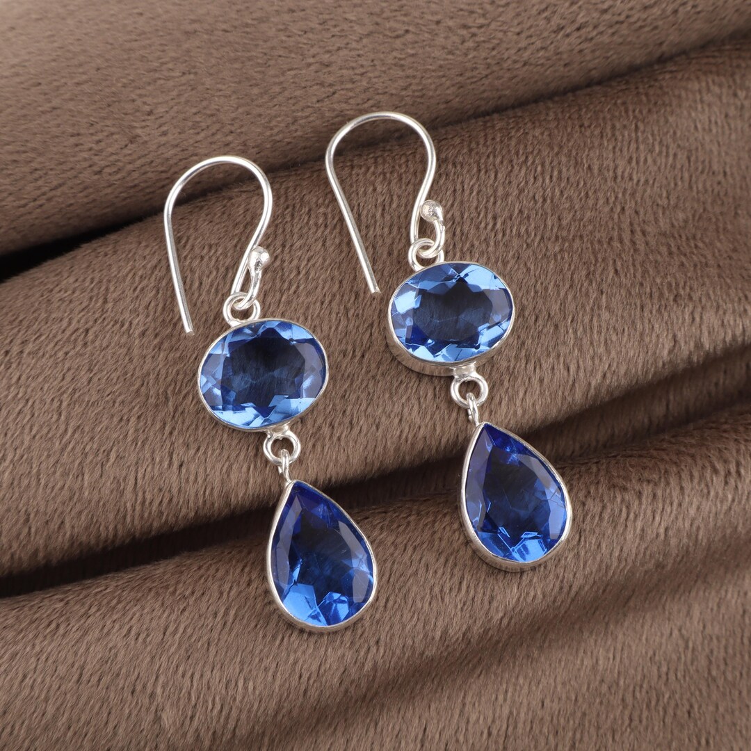 Tanzanite Gemstone Dangle Earring | 925 Sterling Silver | Handmade
