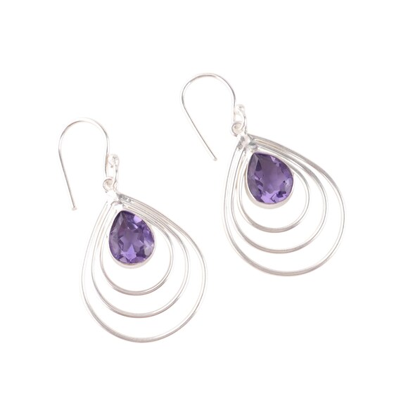 Boucles D'oreilles Argent Sterling Avec Iolite Et Perle De Culture Jaune - ROSEMIMOSA - NEUF Avec étiquettes