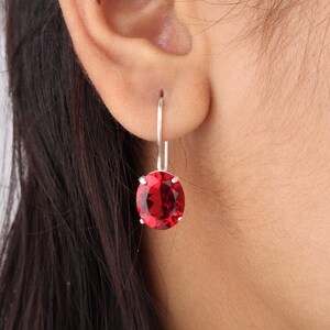 Pink Rubellite Gemstone Silver Earrings, 925 Sterling Silver Prong Set Earrings, Drop & Dangle Earrings, Boho Earrings, Gift For Anniversary