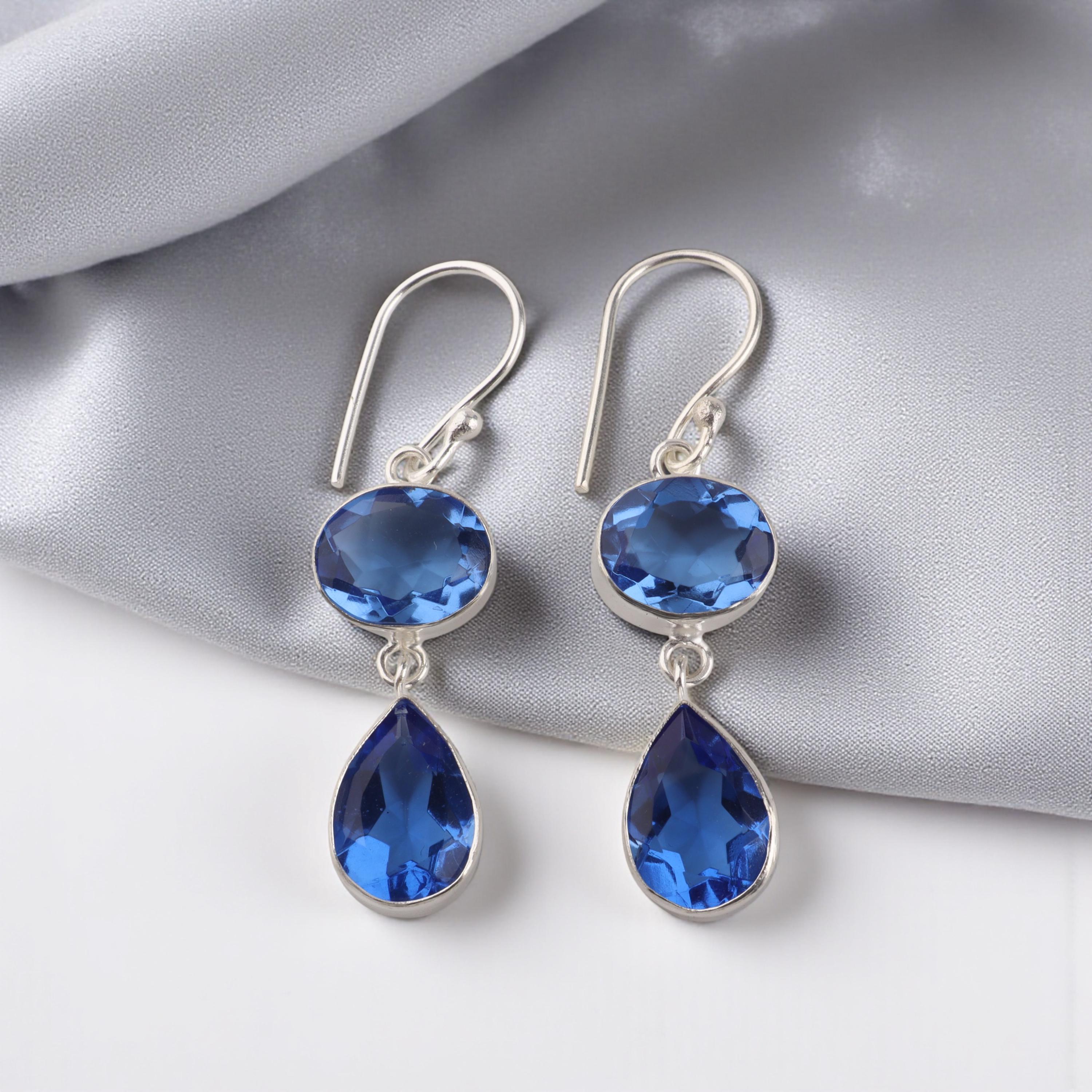 Tanzanite Gemstone Dangle Earring | 925 Sterling Silver | Handmade