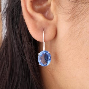 Tanzanite Gemstone Earring 925 Sterling Silver Dangle Earring 1.05&quot;, Handcrafted Prong Set Earring, December Birthstone, Jewelry For Women