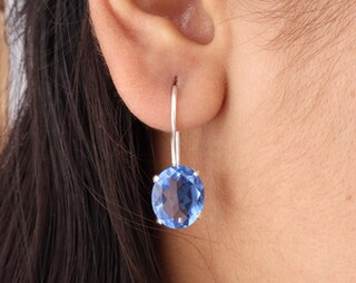 KINGWHYTE Orecchini A Cuore Climber In Argento 925 – Pietra Portafortuna Tanzanite, Gioiello Donna Elegante