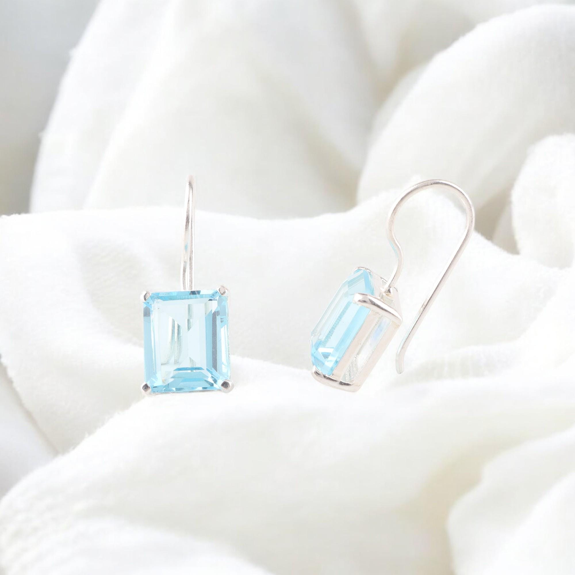 Orecchini Pendenti In Turchese Naturale E Argento 925 – Lunghezza 3,5 Cm – Gemme Grado A+, Ipoallergenici