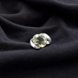 Green Amethyst 925 Sterling Silver Ring, Green Amethyst Ring, 10*12 MM Stone Ring, Elegant Ring, Healing Jewelry, Boho Ring, Gift For Her