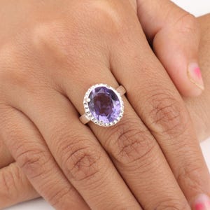 Faceted Iolite Gemstone Ring, 925 Sterling Silver Ring, Iolite Silver Ring, September Birthstone, Handmade Prong Set Ring, Gift For Daughter