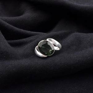 Natural Green Tourmaline Gemstone 925 Sterling Silver Ring, Handmade Designer Ring For Women&#39;s, Bohemian Jewelry, Daily Wear Rings For her