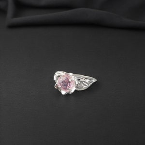 Morganite Ring, 925 Sterling Silver Ring, Dainty Morganite Ring, Flower Shape Ring, Designer Ring, Morganite Engagement Ring, Gift For Women