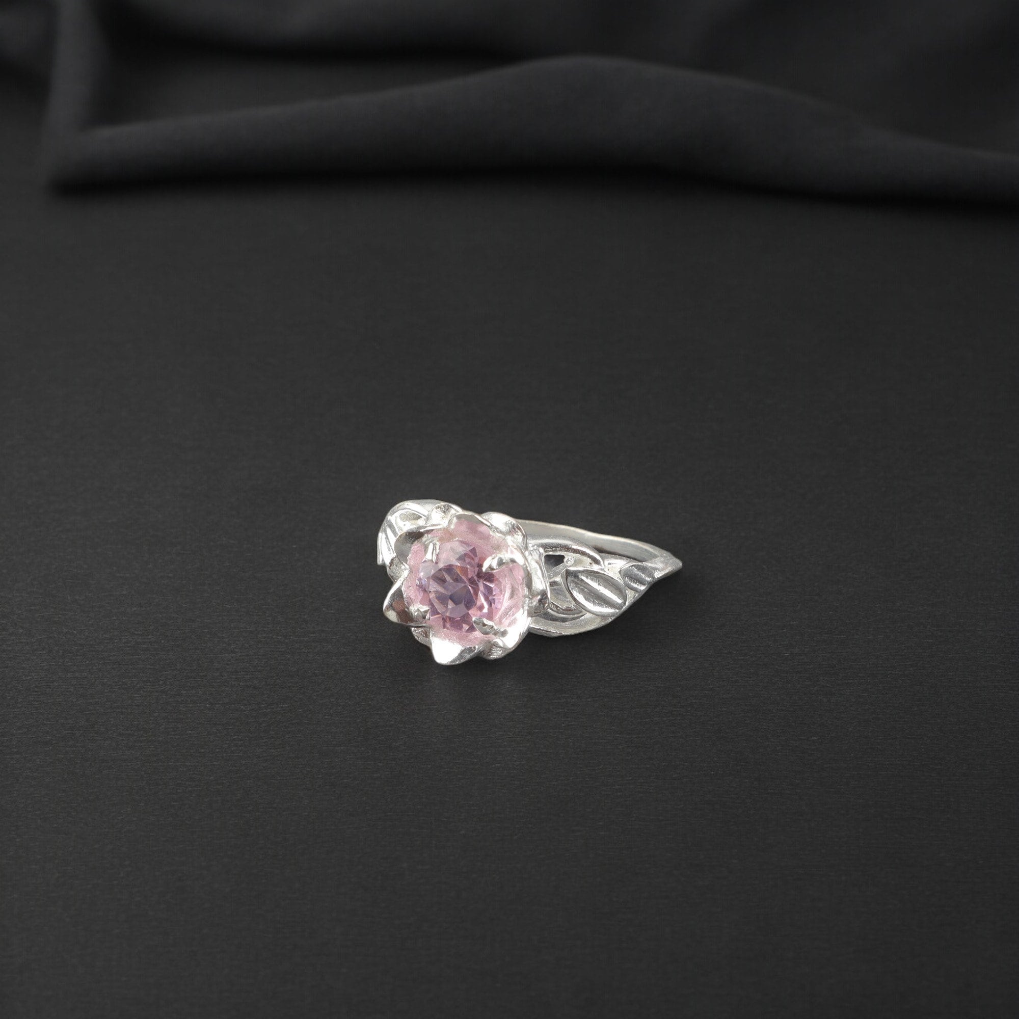Anello In Argento Placcato Con Morganite Champagne E Topazio, Taglie 7-8-9, Regalo Natale
