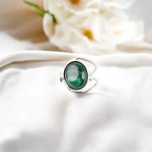 Malachite Ring, Gemstone Ring, Daily Wear Ring, 925 Sterling Silver Ring, Green Ring, Jewelry For Women, Bohemian Ring, Silver Jewelry