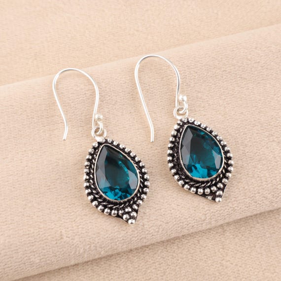 Boucles D'Oreilles Pendantes Argent 925 Avec Pierre De Naissance - Élégantes Pour Femme Et Fille