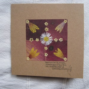 CARTE DES FLEURS avec de vraies fleurs & feuilles