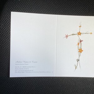 FLOWER CROSS CARD PRINT à partir de l’original de REAL flowers & leaves