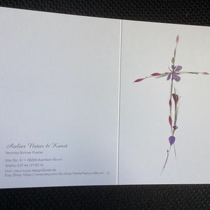 FLOWER CROSS CARD PRINT à partir de l’original de REAL flowers & leaves