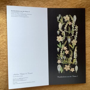 BLÜTENKARTE DRUCK vom Orginal aus ECHTEN Blüten & Blättern