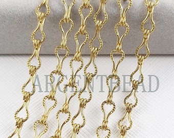 Best seller 1M Brass 4x10mm Cable Chain, Textured Lightweight Chain, Soldered Chain brass Argentbead 226AG2005