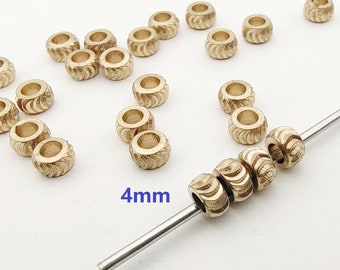 Ruwe messing gefacetteerde tussenkralen, 4 mm diagonaal geslepen benodigdheden voor het maken van sieraden 25 stuks