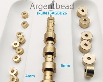 Perles d'espacement Heishi en laiton brut, disque plat de 6 mm d'épaisseur, accessoires de fabrication de bijoux (30 pièces)