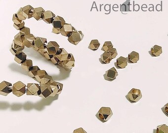 best seller 100pcs 2.5mm faceted Brass Beads  Raw Brass Square Spacer - Shape - Bead for jewelry making DIY AGBRA307/AG319