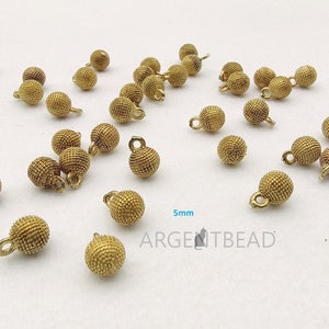 20pcs Brass fruit round Charms, 5mm Round Ball Pendant, Round Dangle Pendants, Brass Findings Wholesale Argentbead 45AGCH04