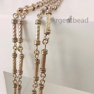 1m Raw Brass Round Bar Link Chain, Thick Brass Link Necklace, Vintage Necklace, Bulk Lot Chain, Raw Brass Findings Argentbead 226AG20239