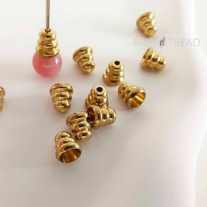 15pcs Raw Brass Tassel cap , 5mm tassel bead cap , Cone Bead Caps Finding  tassel cap Tassel cap ,Jewelry findings, Argentbead 45AGFD041