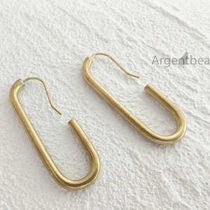 2pc J Shape Earring Posts with Loop ; 46 * 12mm brass earring findings 45AGCC33