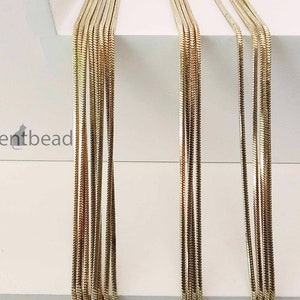 2 meters GP 1mm 16K gold plated Snake Chain, Round Snake Chain, Raw Brass Chain Findings chain brass AGC0002