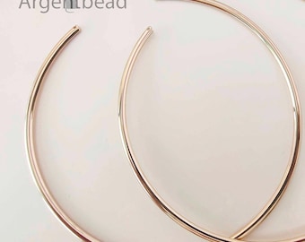 14K guldpläterat platt chokerhalsband, blankt, justerbar mässingskragebas 1 st