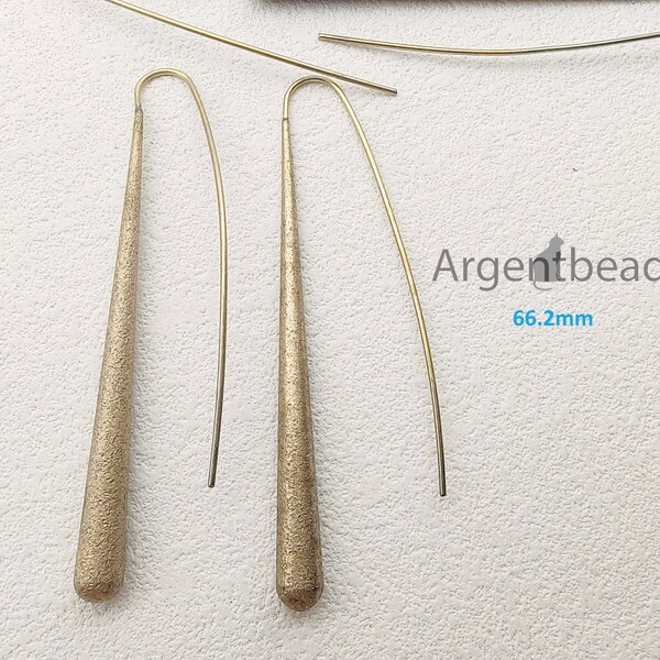 2 pcs Brass earrings, Earring copper accessories, 66mm Earring connector, Earring pendant, Jewelry Supplies Argentbead 415AGCC08